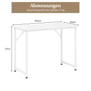 Costway  Πολυλειτουργικό Γραφείο Υπολογιστή με Μεταλλικό Σκελετό και Ρυθμιζόμενα Πόδια JV11014WH