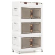 COSTWAY Κουτιά αποθήκευσης με καπάκια και τροχούς  JV11446WH