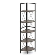 Costway Πολυλειτουργική Γωνιακή Ραφιέρα 5 Επιπέδων με Μεταλλικό Πλαίσιο και Αντιολισθητικά Συστήματα JV12001OA