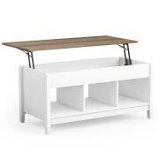 Costway  Πολυλειτουργικό Τραπεζάκι Καφέ με Ανυψούμενη Επιφάνεια και Αποθηκευτικό Χώρο JV12057WH