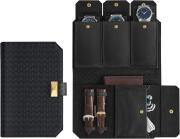 Songmics Φορητή Θήκη με Κουμπί για 3 Ρολόγια 2 x 14.5 x 4.5 cm Μαύρο JWB018B01