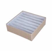 Υφασμάτινο Κουτί Οργάνωσης 7 θέσεων Μπεζ 32 x 32 x 9 cm