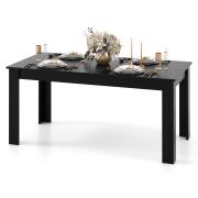 Costway Ξύλινο Επεκτάσιμο Τραπέζι Φαγητού  160 x 80 x 76 cm Μαύρο KC55793DK