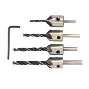 Kraft&Dele Σετ Τρυπάνια Ξύλου με Ρυθμιζόμενη Φρέζα 3-6 mm 4 τμχ Kraft&Dele KD-10559