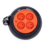 Kraft&Dele Μπαλαντέζα Καρούλι Κλειστού Τύπου 4 Θέσεων με Καλώδιο 6 m  KD-4026