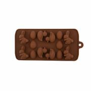 Θήκη Σιλικόνης αυγά,λαγοί,παπιά 14 θέσεων 21x10,5x1,9 εκ. Καφέ