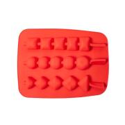 Φόρμα Σιλικόνης Παγωτό Ξυλάκι 3 θέσεων Κόκκινο 20 x 11 x 2 εκ.