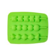 Φόρμα Σιλικόνης Παγωτό Ξυλάκι 3 θέσεων Πράσινη 20 x 11 x 2 εκ.