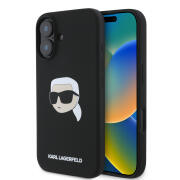 Karl Lagerfeld Magsafe Karl's Head Print Case Θήκη προστασίας από σιλικόνη – iPhone 16 (Μαύρο – KLHMP16SSKHPPLK)