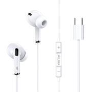 KAKUSIGA earphones με μικρόφωνο KSC-727 USB-C σύνδεση 14.2mm 1.2m λευκά