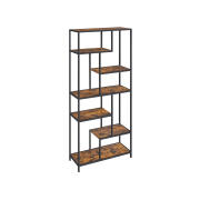 VASAGLE Ραφιέρα Βιβλίων 6 Επιπέδων - Ρουστίκ Καφέ & Μαύρη - 30 x 80 x 180 cm -LLS119B01&nbsp