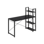 VASAGLE Γραφείο Υπολογιστή με Ράφια Αποθήκευσης , 137.2 cm Πλάτος Μαύρο Ebony LWD049B56