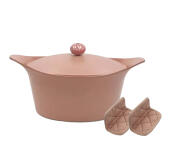 Cookut Cocotte Γάστρα Αντικολλητική 33cm9lt Ροζ Marshmallow
