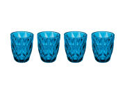 Casa Domani Ποτήρια Χαμηλά 278ml Deanna Μπλε- Σετ 4 Τεμαχίων Σε Συσκευασία Δώρου