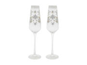 Maxwell &Williams Ποτήρια Κρασιού 240ml Ασημί Γυάλινα White Christmas Σετ 2 Τεμαχίων -Σε Συσκευασία