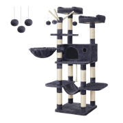 Δέντρο Γάτας - Ονυχοδρόμιο 50 x 50 x 164 cm Γκρι/Λευκό PCT087G01 Feandrea