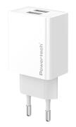 POWERTECH φορτιστής τοίχου PT-1321 2x USB 12W λευκός