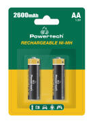 POWERTECH επαναφορτιζόμενες μπαταρίες NI-MH PT-1404 AA 2600mah 1.2V 2τμχ