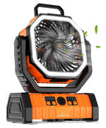 Powertech Φορητός Ανεμιστήρας με Χειριστήριο 20000mAh PT-1430 Πορτοκαλί