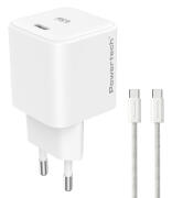 POWERTECH φορτιστής τοίχου PT-1577 με καλώδιο USB-C 65W GaN AVS λευκός