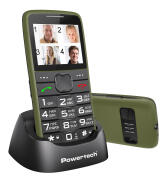 POWERTECH κινητό τηλέφωνο Sentry Eco V2 dual SIM πλήκτρο SOS χακί