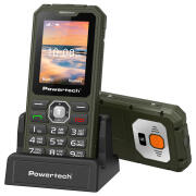 POWERTECH κινητό τηλέφωνο Sentry Armor dual SIM πλήκτρο SOS 4G IP67 χακί