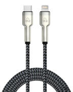 POWERTECH καλώδιο Lightning σε USB-C PTR-0200 PD 27W 480Mbps 1m μαύρο/γκρι