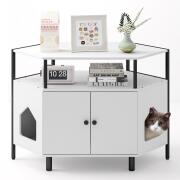 Costway Ντουλάπι Γάτας με Διπλή Πόρτα και Επιπλέον Χώρο Αποθήκευσης PV10136WH