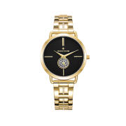 Timothy Stone Γυναικείο Ρολόι Χρώματος Χρυσό με Μεταλλικό Μπρασελέ και Κρύσταλλα Swarovski® Riviera Collection R-012-ALGD