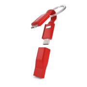 Vonmählen High Five® The 5in1 Charging Cable (USB-A / microUSB / USB-C / Lightning) Καλώδιο δεδομένων μπρελόκ – κόκκινο
