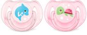 Philips Avent Πιπίλα Σιλικόνης Με Κρίκο Ροζ Classic Pacifiers 6-18m SCF169/38 2τμχ