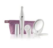 Braun Αποτριχωτική Μηχανή Mini Epilator / Βούρτσα Καθαρισμού Προσώπου για Πρόσωπο Μπαταρίας για υγρή και στεγνή αποτρίχωση FaceSpa SE830  και 1 Φωτιζόμενος Καθρέπτης σε Τσαντάκι