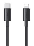 USAMS καλώδιο Lightning σε USB-C US-SJ712 30W 480Mbps 1m μαύρο