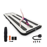 Costway Φουσκωτό Στρώμα Γυμναστικής με Αντλία Αέρος 100 x 300 x 10 cm Χρώματος Μαύρο Costway SP37188DE-DS