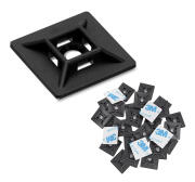 POWERTECH βάσεις δεματικών καλωδίων TIES-081 3M αυτοκόλλητο 2.82x2.82cm μαύρο 50τμχ