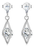 BAMOER σκουλαρίκια καρφωτά VSE166 σε σχήμα ρόμβου ασήμι 925 ασημί