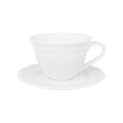 Casa Domani  Φλυτζάνι Καφέ/Cappuccino 220ml με Πιατάκι Λευκό Florence Scallop- Πορσελάνη