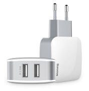 BASEUS φορτιστής τοίχου ZCL2B-B02 2x USB 2.4A λευκός
