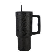 Estia Θερμοσ Straw Tumbler Xl Save The Aegean 900ml Noir Echo  01-32098