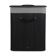 Estia Καλαθι Απλυτων Bamboo Essentials 60lt Πτυσσομενο Ορθογωνιο Μαυρο Νεα Πλεξη  02-34597