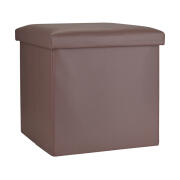 Estia Σκαμπο Cube Leather Με Αποθηκευτικο Χωρο Καφε  03-35914