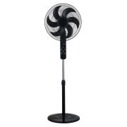Estia Ανεμιστήρας Ορθοστάτης Επιδαπέδιος με Τηλεχειριστηριο 40cm 60W 06-21122 Bow Μαύρος