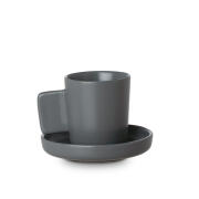 Estia Φλυτζανι Του Καφε Fine Grind New Bone 90ml Γκρι Με Πιατακι  07-35525