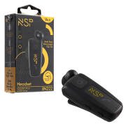 NSP BN222 Πτυσσόμενο Bluetooth Handsfree V6.0 με Δόνηση & Anti-Lost, Σύνδεση 2 Συσκευών Μαύρο - 8402555