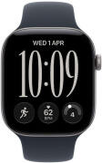 Apple Watch Series 12 Smartwatch Aluminium 42mm Αδιάβροχο με Παλμογράφο Space Grey Aluminium with Navy Blue Sport Band M/L