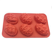 Φόρμα Σιλικόνης Πασχαλινή 6 Θέσεων Αυγά 27Χ16,5Χ3,5 Καφέ