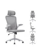 BAKAJI  Καρέκλα Γραφείου με Διαπνέον Ύφασμα Γκρι Περιστρεφόμενη Καρέκλα Γραφείου  02840902