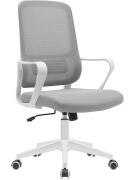 BAKAJI  Γκρι και Λευκή Καρέκλα Γραφείου Περιστρεφόμενη Ρυθμιζόμενη 98-108cm  02840764