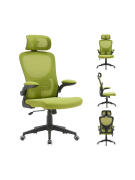 BAKAJI  Πολυθρόνα Γραφείου με Διαπνέον Ύφασμα Πράσινο Περιστρεφόμενη Καρέκλα Γραφείου  02840758