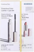 Korres Conscious Color Eyes & Lips Set , Σετ με Μάσκαρα Black 01 13ml & Κραγιόν 13 Nude Pink 3gr